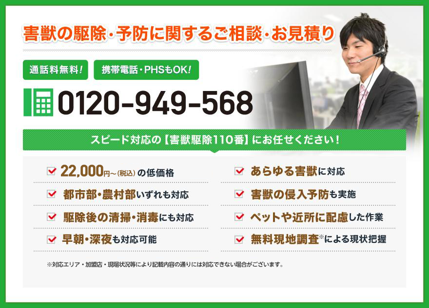 害獣駆除お電話