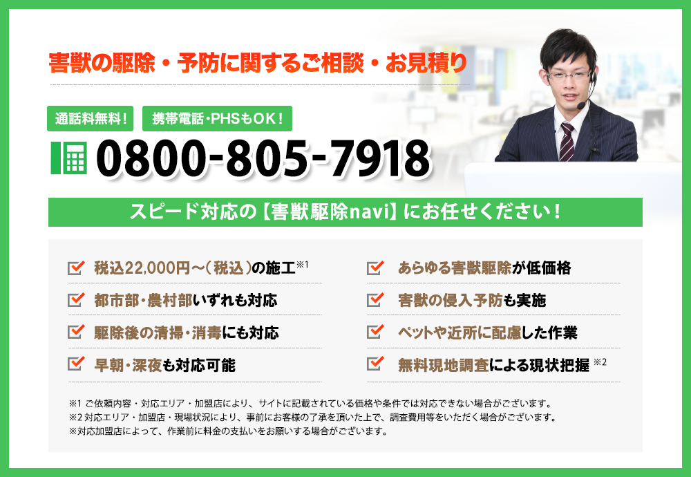 害獣の駆除・予防に関するご相談・お見積り