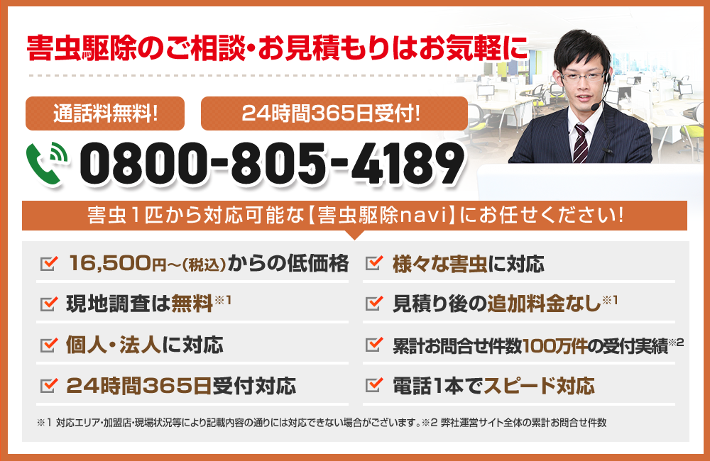 害虫駆除のご相談・お見積りはお気軽に