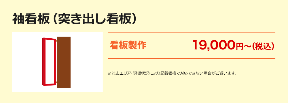袖看板（突出し看板）