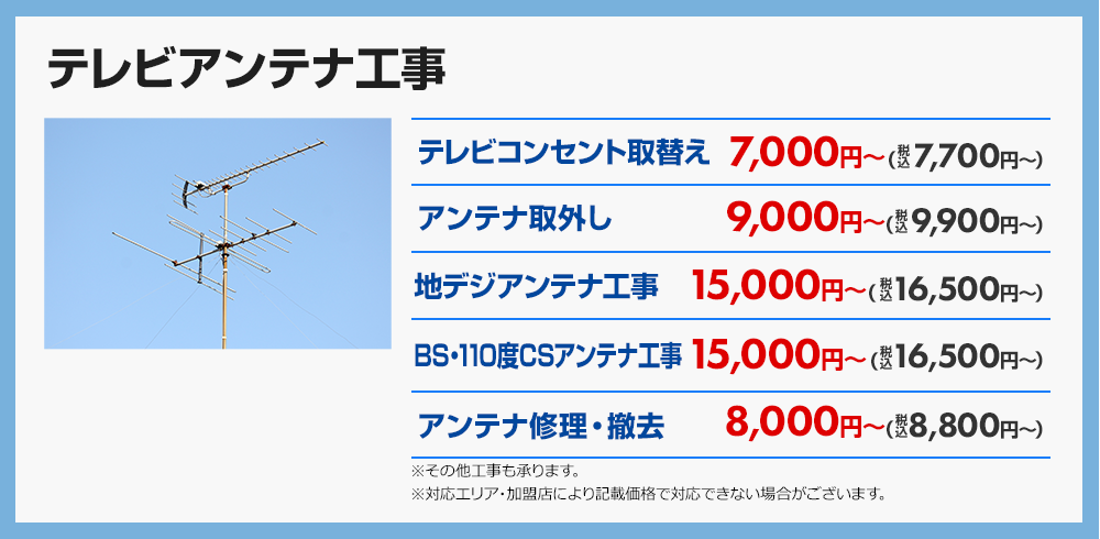 テレビアンテナ工事