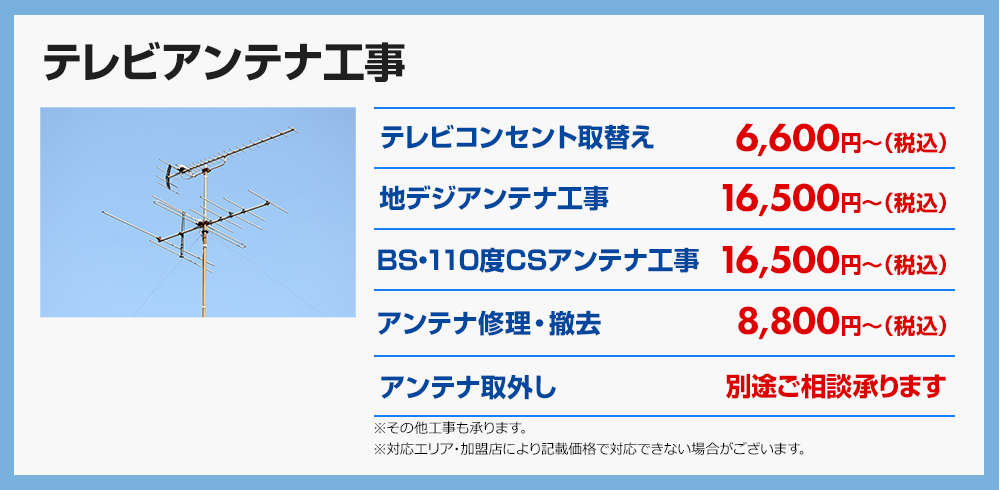 テレビアンテナ工事