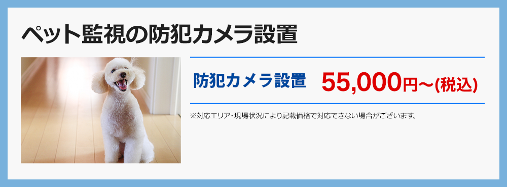 ペット監視の防犯カメラ設置