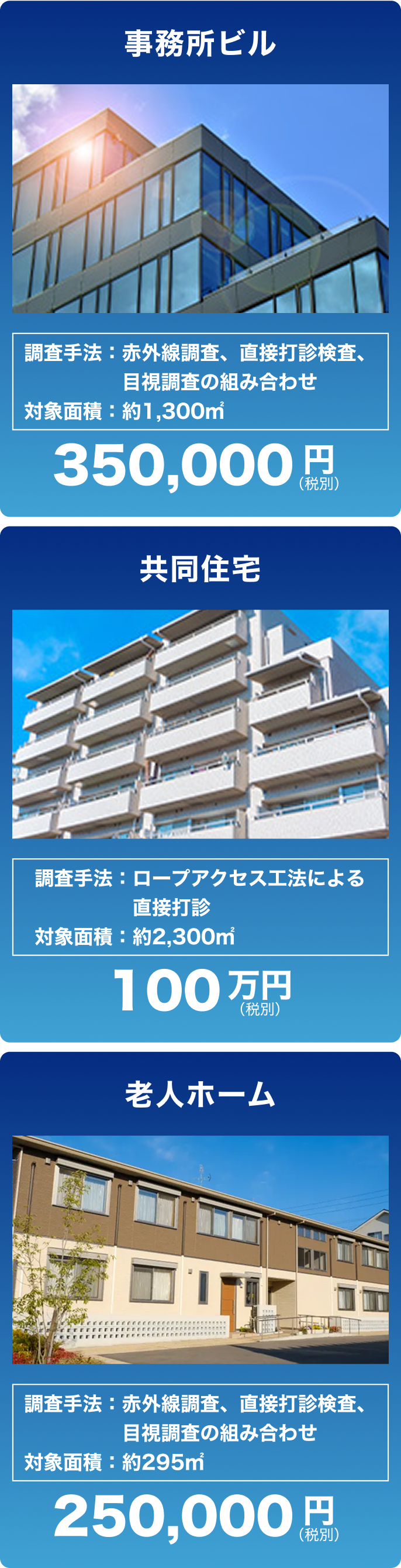 建物タイプ別の料金例