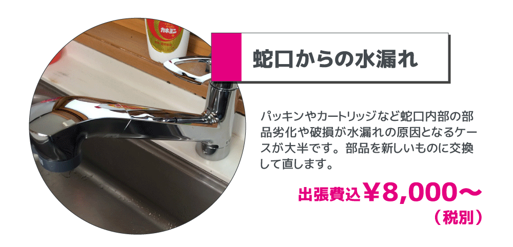 蛇口からの水漏れ