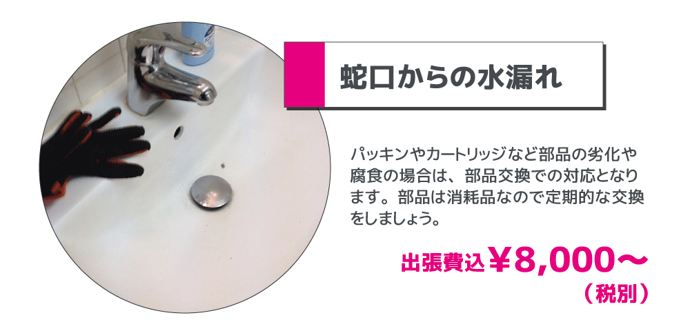 蛇口からの水漏れ