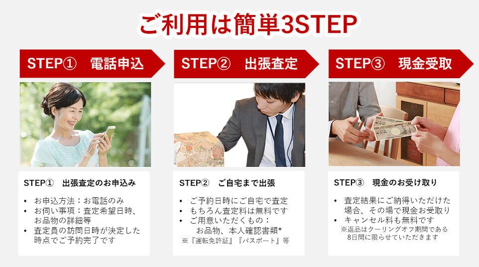 ご利用は簡単3STEP