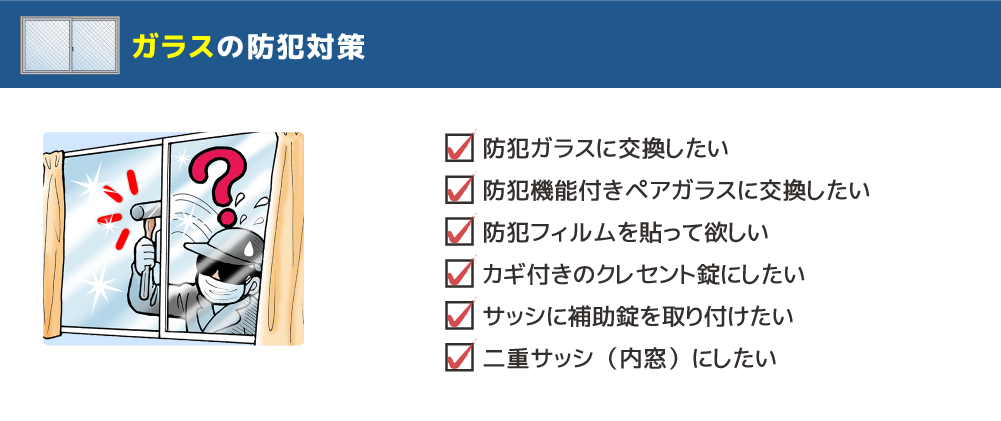 ガラスの防犯対策