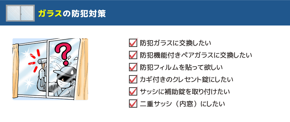 ガラスの防犯対策