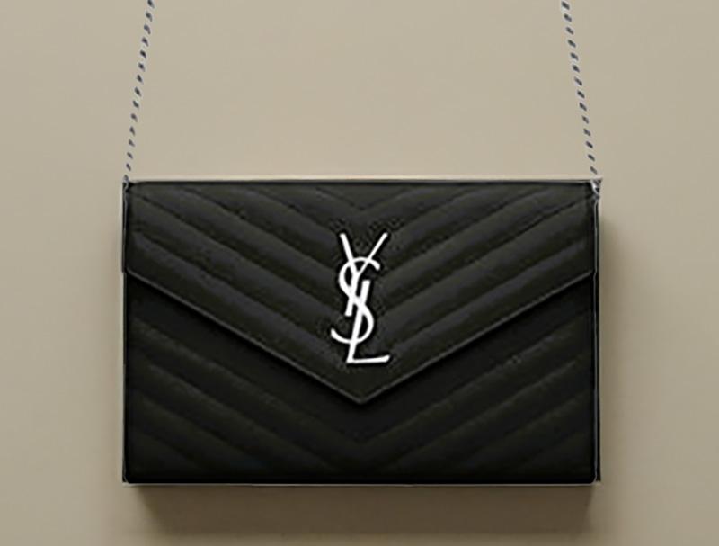 イヴ・サンローラン/レザーチェーンウォレット